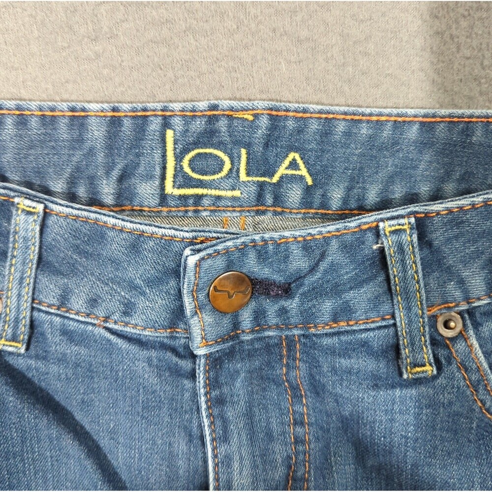 Kimes Ranch Jeans Women's 8x30 Blue Lola Trouser Flare Leg Raw Hem Western USA